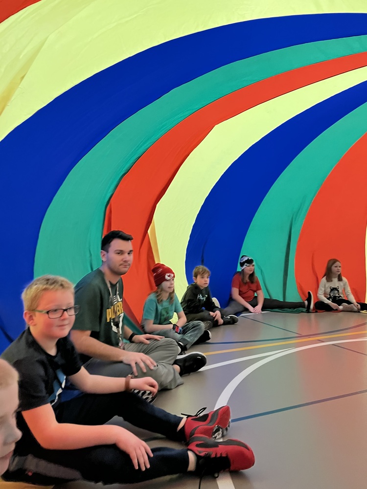 Parachute unit in Physical Education class