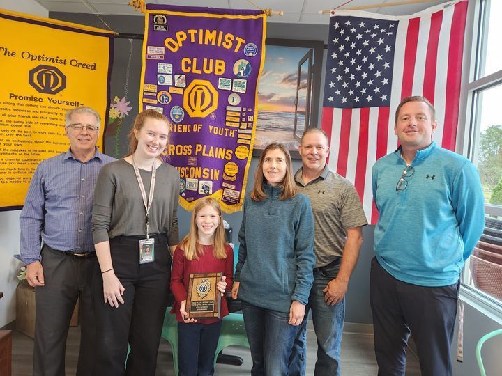 Cross Plains Optimist Student of the Month