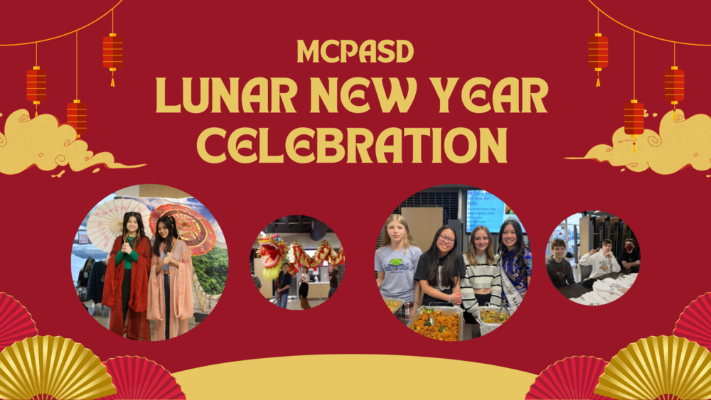 Photos of students at the lunar new year celebration