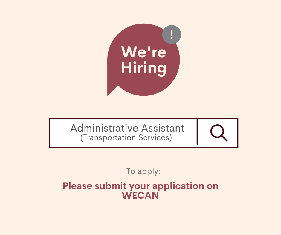 We are hiring an administrative assistant for transportation services 