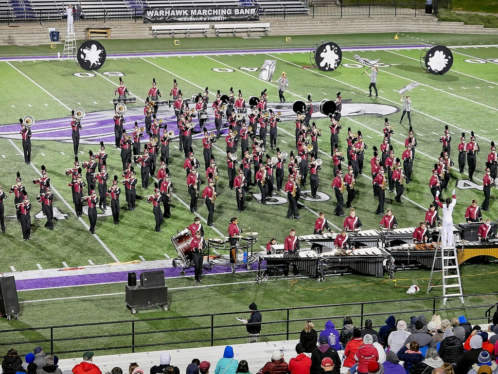 Middleton High School Marching Band at UW-Whitewater field 