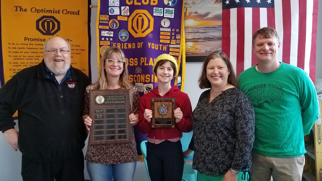 April Student of the Month Optimist Club